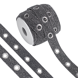 15 Ярды блестящей полиэстерной ленты с люверсами из нержавеющей стали, аксессуары для одежды