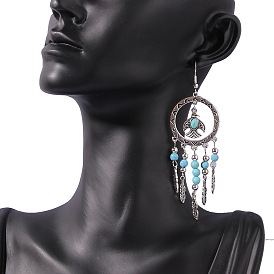 Boho Ethnic Tassel Earrings for Women, Vintage Palace Style with Retro Harbor Wind and European American Charm