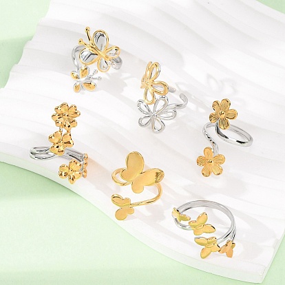 304 открытые манжеты из нержавеющей стали для женщин, золотой & нержавеющая сталь