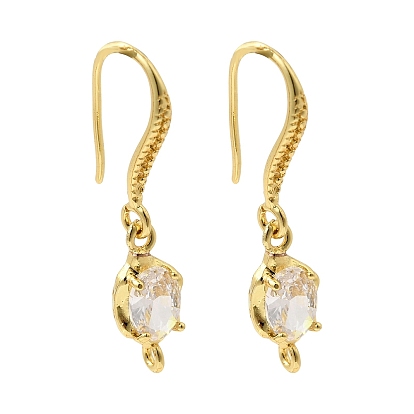 Латунные крючки для серьги из чистого циркония, долговечный, овальные, с петлей