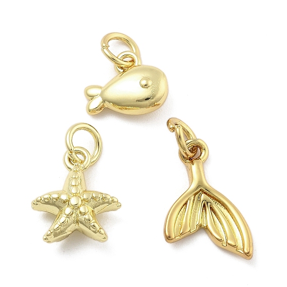 Латунные подвески, без кадмия, без никеля и без свинца, морские животные амулеты, с целью перехода в кольце