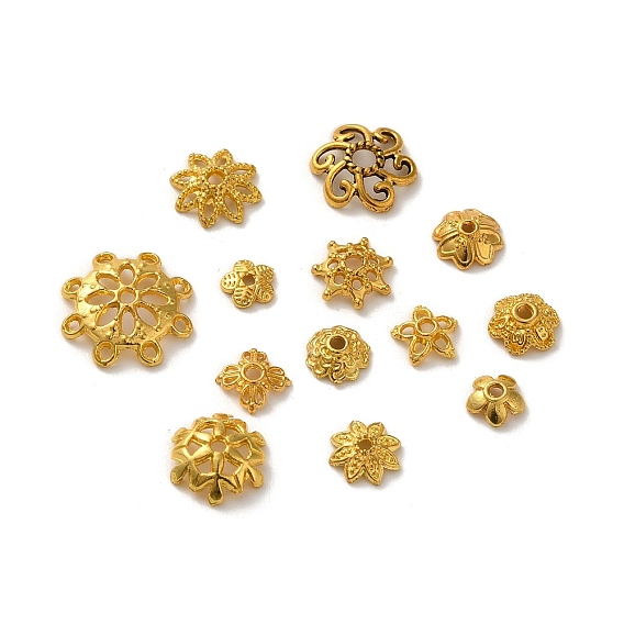 Шарики сплава колпачки, без свинца и без кадмия, мульти-лепесток цветка