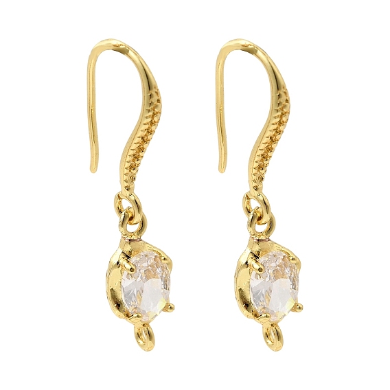 Латунные крючки для серьги из чистого циркония, долговечный, овальные, с петлей