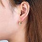 Brass Clip-on Earring Converters Findings, for Non-Pierced Ears, 6x19x9mm, Hole: 1mm