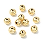 SHEGRACE Brass Beads, Round, Long-Lasting Plated, Cadmium Free & Nickel Free & Lead Free