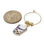 Dessert Theme Alloy Enamel Wine Glass Charms, with Brass Wine Glass Charm Rings and Star Alloy Beads