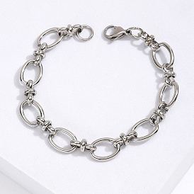 Bracelet chaîne à maillons ovales en acier inoxydable