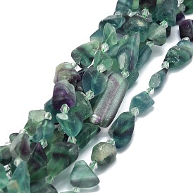 Raw Rough Natural Fluorite Beads Strands, Nuggets