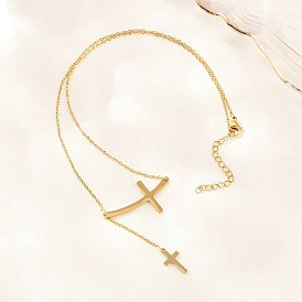 Религия 304 подвеска в виде креста из нержавеющей стали, расположенного боком, ионное покрытие (ip), долговечный