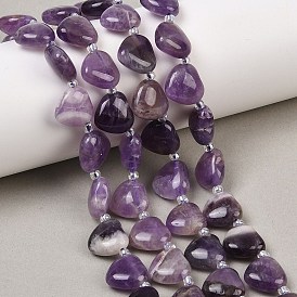 Природный аметист нитей бисера, сердце, Топ пробуренной, с бисером