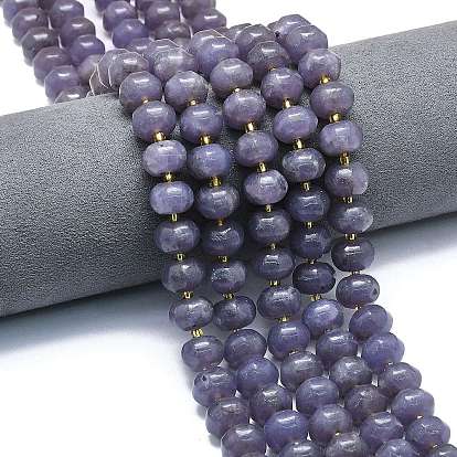 Натуральный лепидолит / пурпурный слюдяный камень бисер пряди, форма тыквы, с бисером