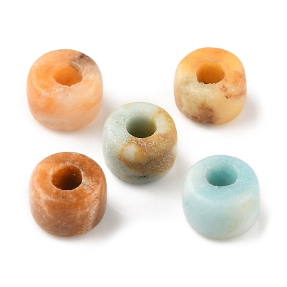 Natural Flower Amazonite Beads, Column