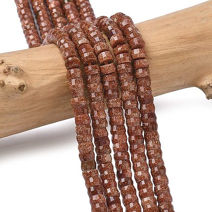 Синтетические голдстоуновские бисер пряди, граненые, рондель