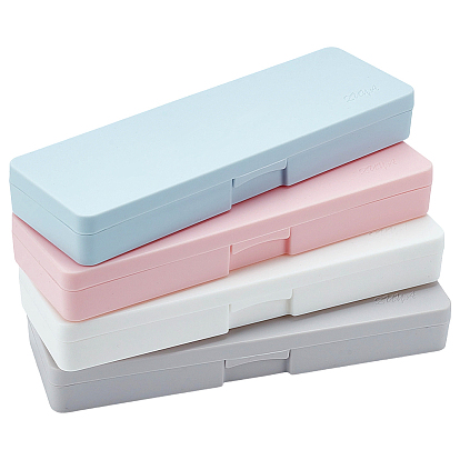 8Pcs 4 Colors PP Plastic Pencil Storage Box, Rectangle