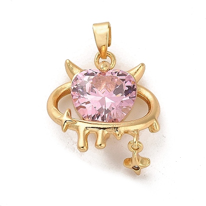 Стойки обшивки латунь кубического циркония подвески, долговечный, сердце дьявола подвески для ушей