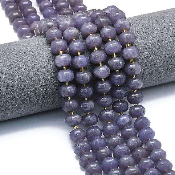 Натуральный лепидолит / пурпурный слюдяный камень бисер пряди, форма тыквы, с бисером