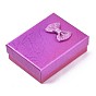 Cardboard Jewelry Boxes, for Necklaces, Ring, Earring, with Bowknot Ribbon Outside and White Sponge Inside, Rectangle