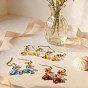 Pendientes colgantes de cristal de murano hecho a mano, cola de pescado, dorado