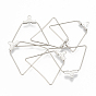 304 Stainless Steel Wire Pendants, Hoop Earring Findings, Trapezoid