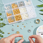 Olycraft DIY Jewelry Making Finding Kit, Including No Hole/Undrilled Imitation Pearl Acrylic & ABS Plastic Round Beads, Iron & Alloy & Brass Bead Caps, Brass Ring