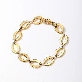 Simple and Stylish Stainless Steel Oval Link Bracelets