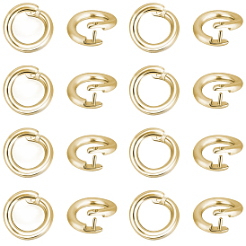 50Pcs Brass Open Jump Rings, Round Locking Jump Ring