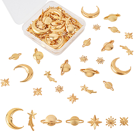 Alloy Cabochons, Epoxy Resin Supplies Filling Accessories, for Resin Jewelry Making, Mixed Shapes, Cadmium Free & Lead Free