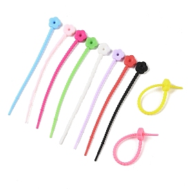 Flower Shape Silicone Cable Zip Ties, Cord Organizer Strap, for Wire Management