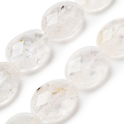 Природных кристаллов кварца бисер нитей, горный хрусталь плоский овал, граненые