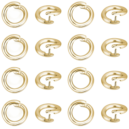 50Pcs Brass Open Jump Rings, Round Locking Jump Ring