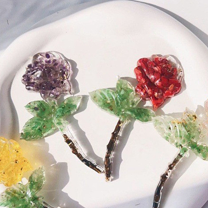 Фигурки из розовой смолы, с крошками драгоценных камней внутри статуй для украшения домашнего офиса