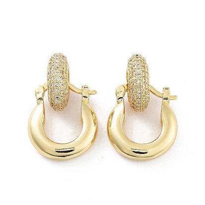 Rings Brass with Cubic Zirconia Dangle Hopp Earrings, Long-Lasting Plated, Lead Free & Cadmium Free