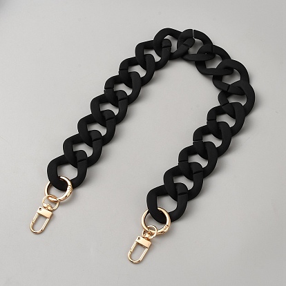 Прорезиненная акриловая витая цепочка для сумки, декоративные цепочки, Сплав с застежками, золотой свет