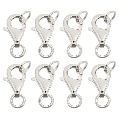 8 шт. 925 застежки-когти из стерлингового серебра, с прыжковых колец