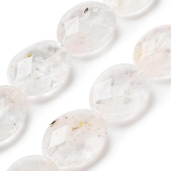 Природных кристаллов кварца бисер нитей, горный хрусталь плоский овал, граненые