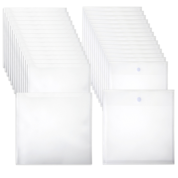 30шт. 2 виды пластиковых пакетов для документов, папки с застежкой, канцелярские, прямоугольные