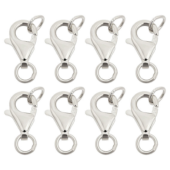 8 шт. 925 застежки-когти из стерлингового серебра, с прыжковых колец