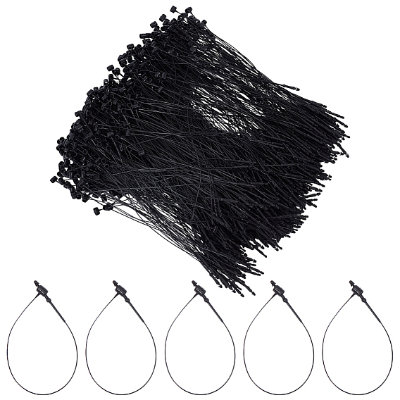 1000шт. пластиковая защелка, бирка, шнурок, завязки-крючки с застежкой-петлей