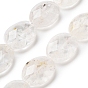 Природных кристаллов кварца бисер нитей, горный хрусталь плоский овал, граненые