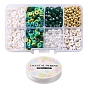 DIY Letter & Imitation Pearl & Heishi Beads Bracelet Making Kit, Including Disc Polymer Clay & Electroplate Glass & ABS Plastic Imitation Pearl & Plating Acrylic Beads, Elastic Thread