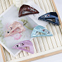 PVC Claw Hair Clips for Women, Triangle with Butterfly