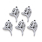 304 Stainless Steel Pendants, Laser Cut, Rose, for Valentine's Day