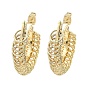 Brass Teardrop with Rings Stud Earrings, Half Hoop Earrings