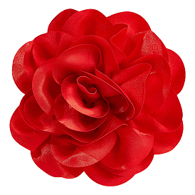 Броши-цветы из полиэстера, с железными контактами, для шитья украшений