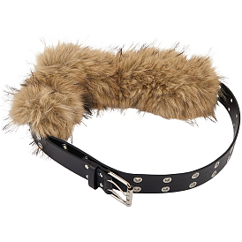 Ремень из искусственной кожи с кроличьей шерстью