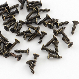 Iron Screws Findings, 8x4mm, pin: 2mm, about 2990pcs/500g