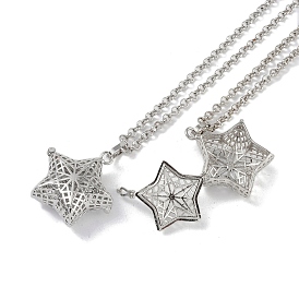 Brass Pendant Necklaces, Iron Rolo Chains, Star