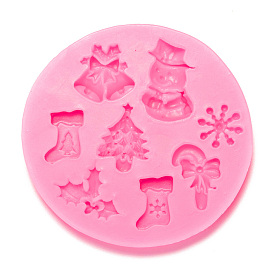 Christmas Theme Fondant Molds, Food Grade Silicone Molds, For DIY Cake Decoration, Chocolate, Candy, UV Resin & Epoxy Resin Craft Making, Mixed Shapes