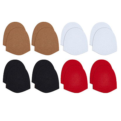 8 пары 4 цвета ремонт обуви шерсть замена каблука, самоклеящиеся противоскользящие накладки на пятки, половину овальной