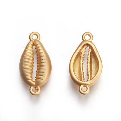Brass Links/Connectors, Long-Lasting Plated, Lead Free & Cadmium Free, Cowrie Shell Shape